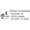 Pocket Printy 9511 placa de 38x14 mm. muestra de marcada en tinta negra