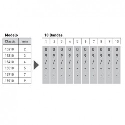 Numerador Trodat 15410, 10 bandas de 4 mm. caracteres especiales