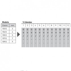 Numerador Trodat 15412, 12 bandas de 4 mm. caracteres especiales