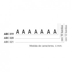 Abecedario IMAGE ref. ABC 320 de 4 mm. 10 bandas