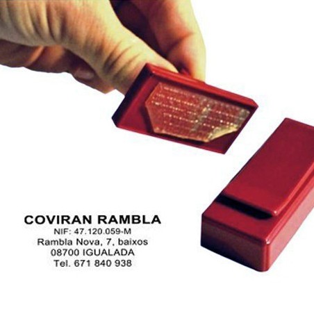 Segell de butxaca autoentintat CLIP amb placa de text de 50 x 20 mm.