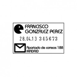 Fechador numerador REINER DN53A-6, 6 cifras con placa de 50 x 30 mm.